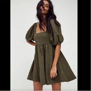 Free People Coquette Mini Dress Olive S
